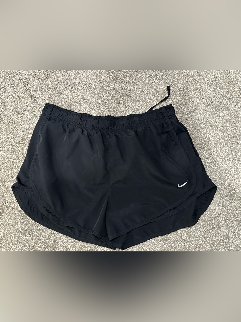 Nike Black Athletic Shorts with White Swoosh